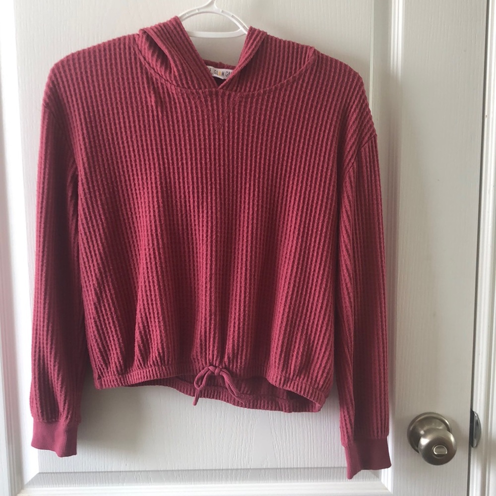 Waffle Cropped Hoodie